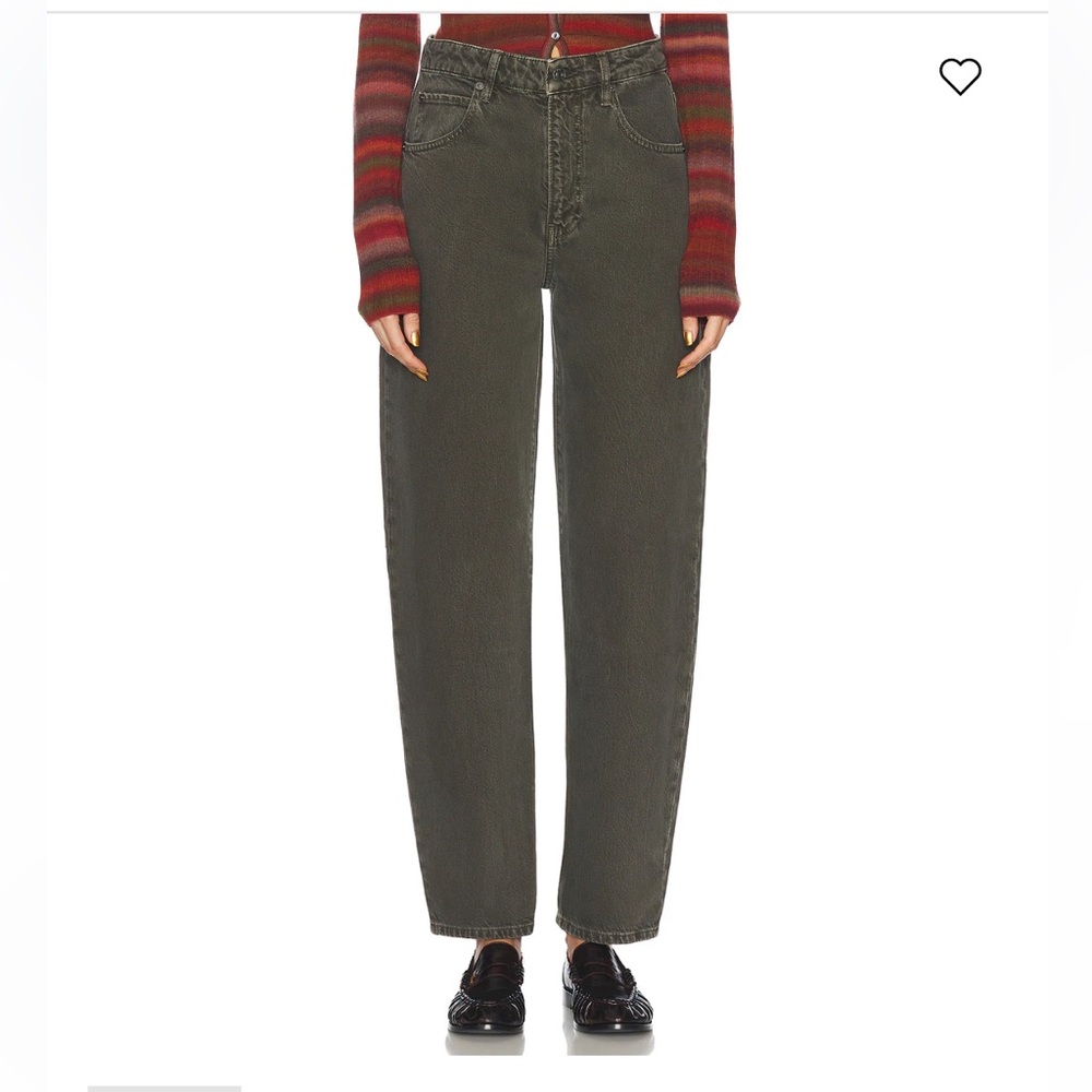 Frame Denim Women's Dark Green Straight Leg Jeans